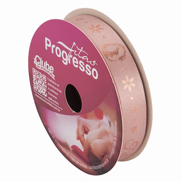 Fita de Cetim 15mm x 10m Feliz Páscoa Rose Gold ECF003H Cor 446 - 1 unidade - Fitas Progresso - Rizzo