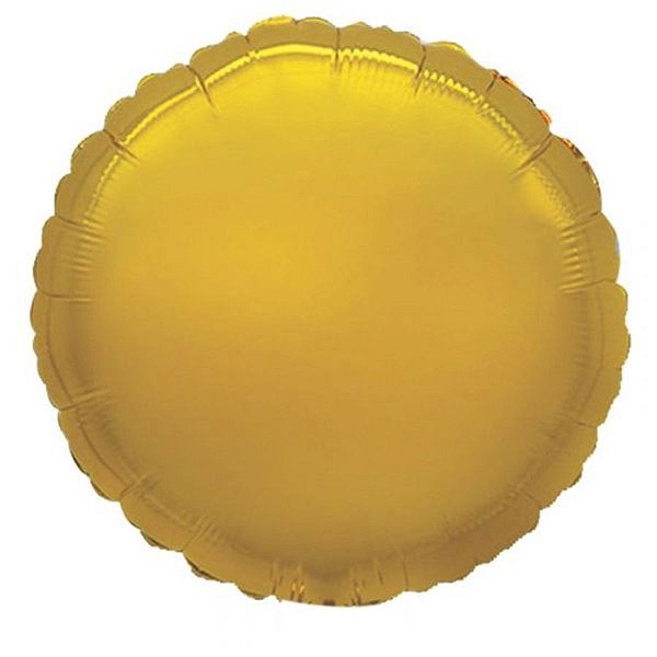 Balão de Festa Metalizado 20" 50cm - Redondo Ouro - 1 unidade - Flexmetal - Rizzo