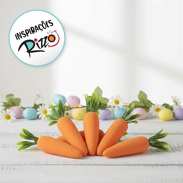 Mini Cenouras Decorativas Lisa - 6 unidades - Rizzo