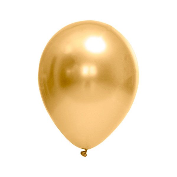 Balão de Festa Látex Chrome - Ouro - FestBall - Rizzo