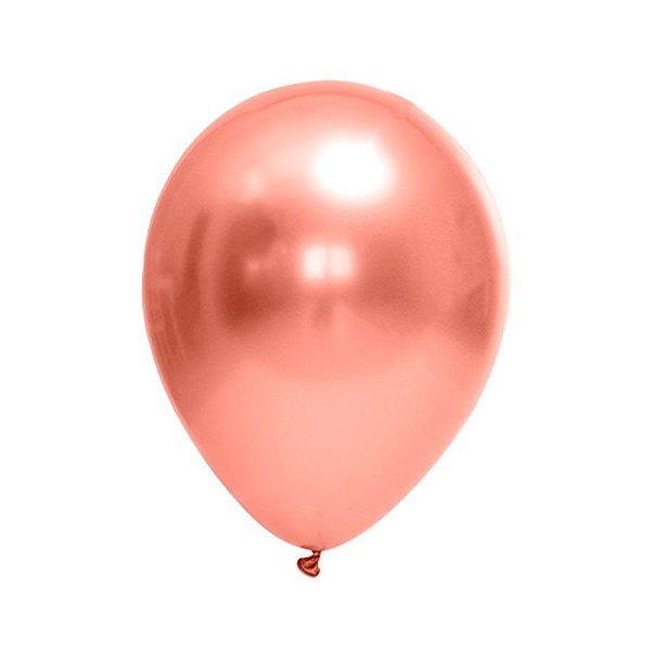 Balão de Festa Látex Chrome - Rose Gold - FestBall - Rizzo