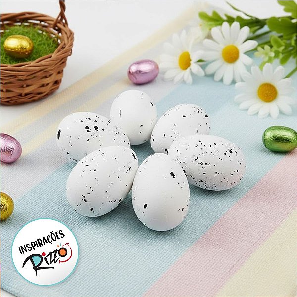 Saco de Ovinhos de Páscoa Decorativos - Branco - 15 unidades - Rizzo