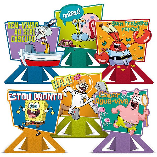 Decoração de Mesa - Bob Esponja - 6 unidades - Regina - Rizzo