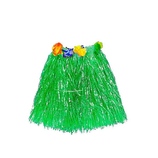 Saia Havaiana - Adereço de Carnaval  - Verde - 60cm -  ref:NYR 6953 - 01 unidade - Rizzo