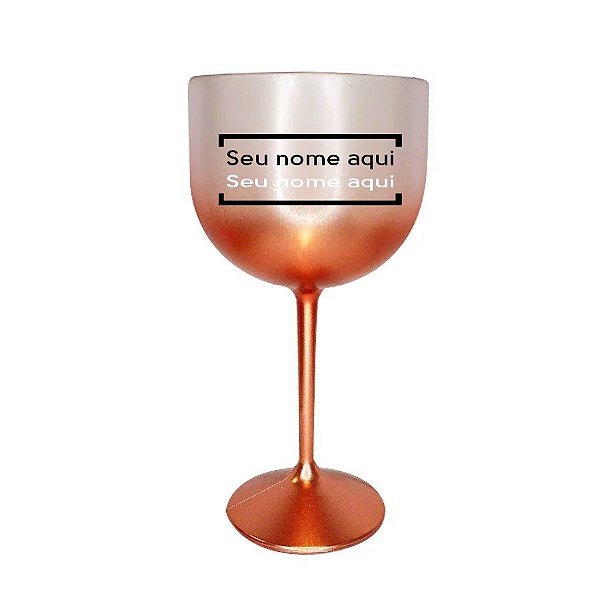 Taça de Gin para Personalizar c/ Nome - Rose Gold  - 1 unidade - Rizzo