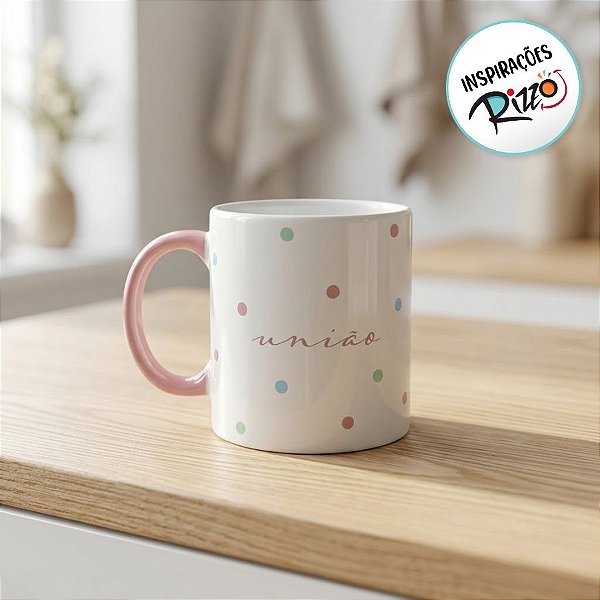 Caneca Color Dots Rosa União 300 ml - 1 unidade - Cromus - Rizzo