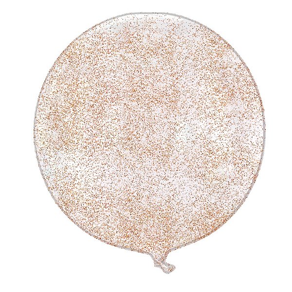 Balão Bubble Transparente com Glitter Cobre - 11" 26cm - 1 unidade - PartiuFesta - Rizzo