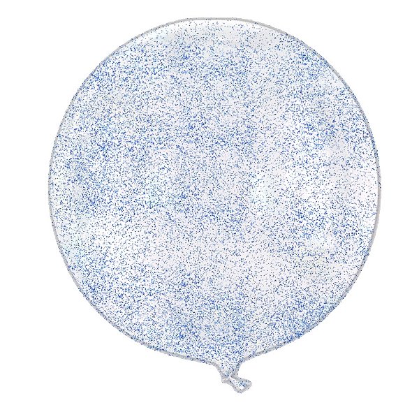 Balão Bubble Transparente com Glitter Azul Escuro - 11" 26cm - 1 unidade - PartiuFesta - Rizzo