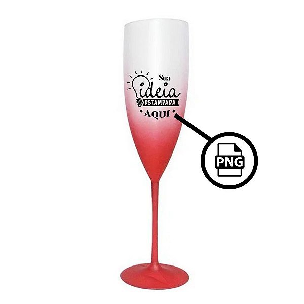Taça de Champanhe Personalizável - Vermelho  - 1 unidade - Rizzo