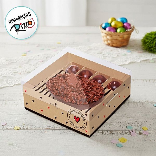 Caixa Meio Ovo com docinhos 250g - Kraft Doçura - 6 unidades - Cromus Páscoa - Rizzo