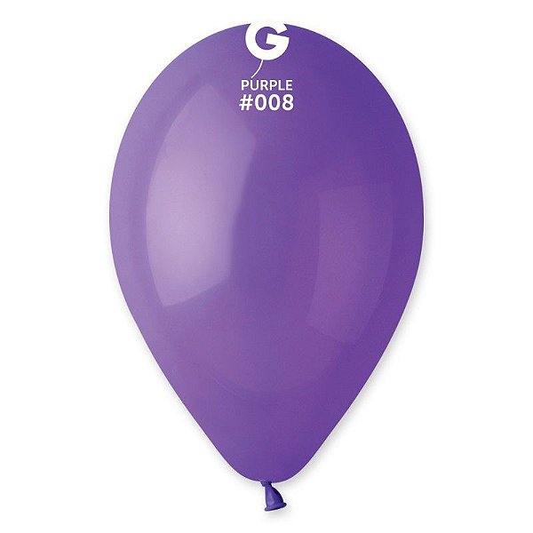 Balão de Festa Látex Liso - Purple (Roxo) #008 -  Gemar - Rizzo