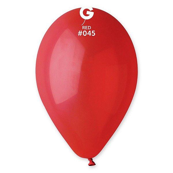 Balão de Festa Látex Liso - Red (Vermelho) #045 -  Gemar - Rizzo