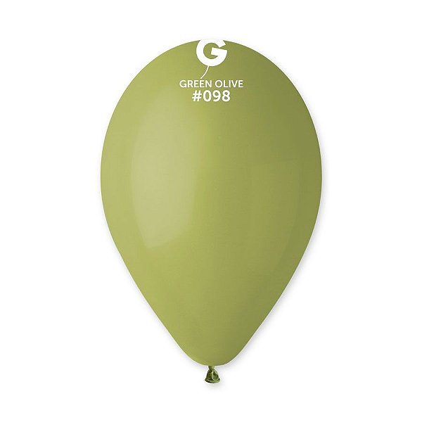 Balão de Festa Látex Liso - Green Olive (Verde Oliva) #098 -  Gemar - Rizzo