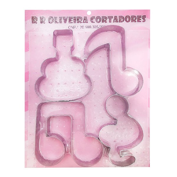 Kit Cortador Notas Musicais M - Ref. 623 - 4 unidades - RR Cortadores - Rizzo