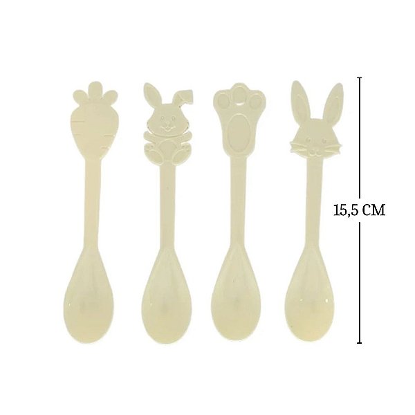 Colheres Decorativas de Páscoa - Amarelo Candy - 15,5cm - 12 unidades - Rizzo