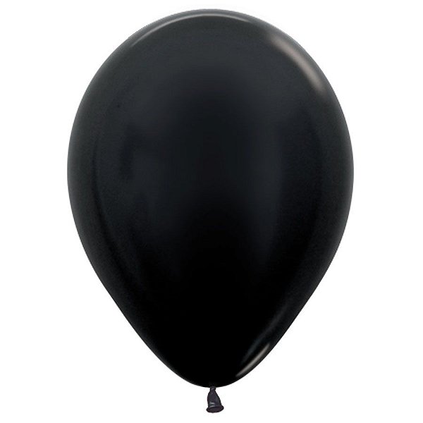 Balão de Festa Latéx Metal - Preto (Cor:580) -  Sempertex - Rizzo