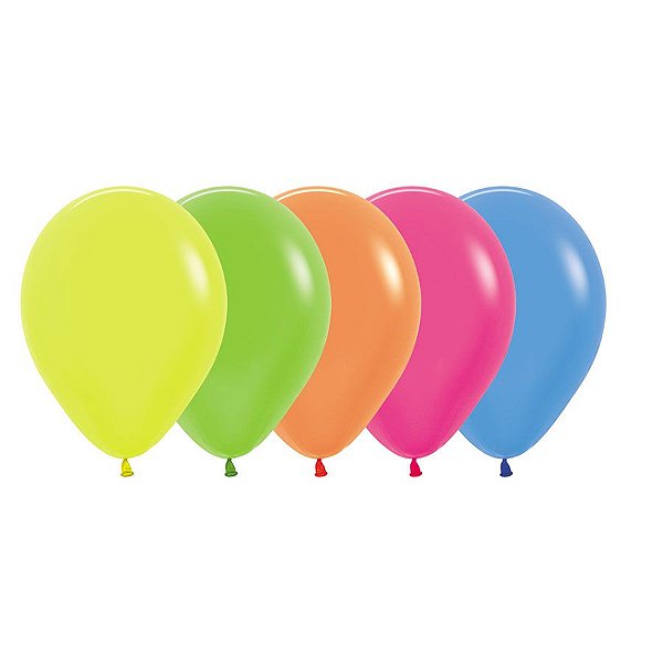 Balão de Festa Latéx Neon - Sortido (Cor:200) -  unidades - Sempertex - Rizzo