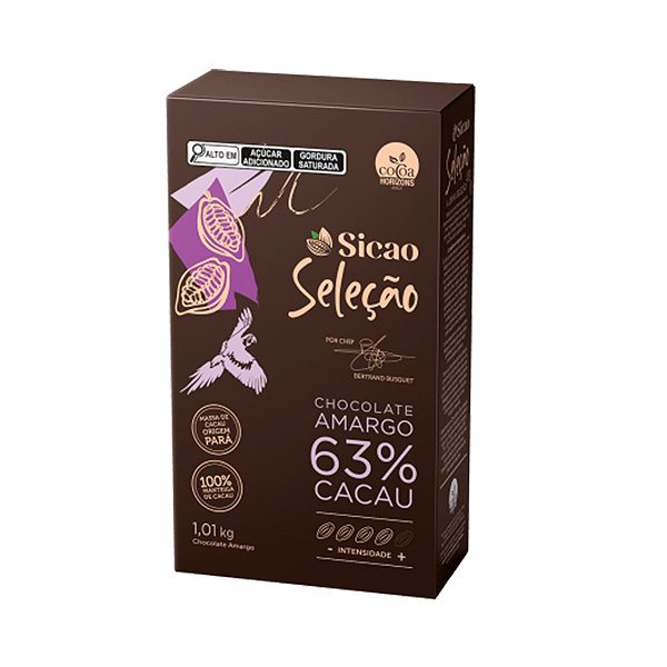 Chocolate Seleção Amargo 63% Cacau - 1,01 Kg  - 1 unidade - Sicao - Rizzo