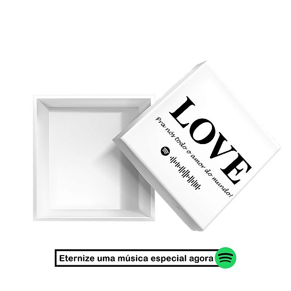 Caixa Cubo Personalizada Dia dos Namorados - Love Spotify - 1 unidade - Rizzo