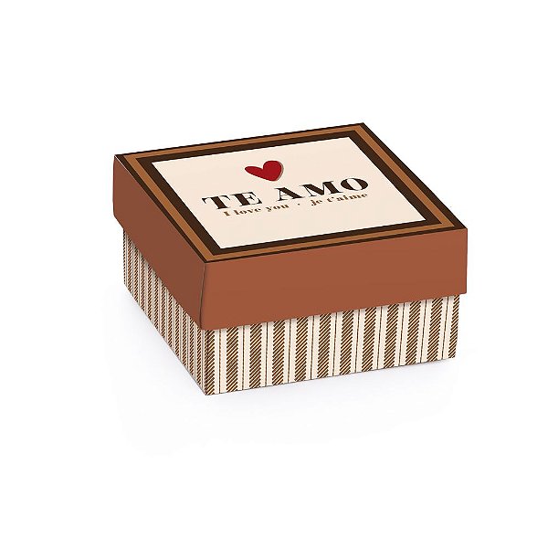 Mini Caixa Quadrada com Tampa - L'Amour - 10 unidades - Cromus - Rizzo