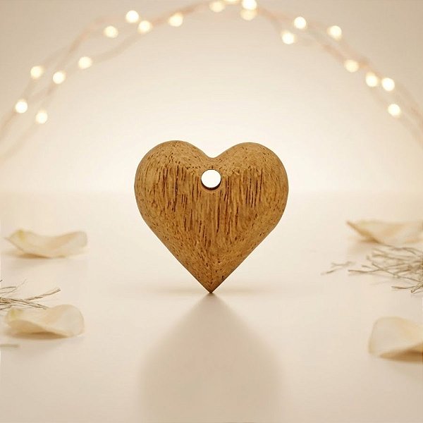 Coração de Madeira Boleado - 4 cm - 1 unidade - Rizzo