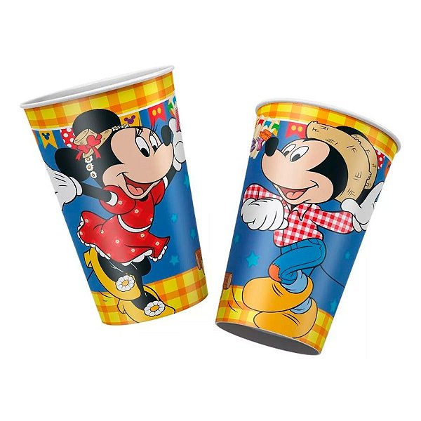 Copo de Papel 180ml - Arraiá do Mickey - 12 unidades - Regina - Rizzo