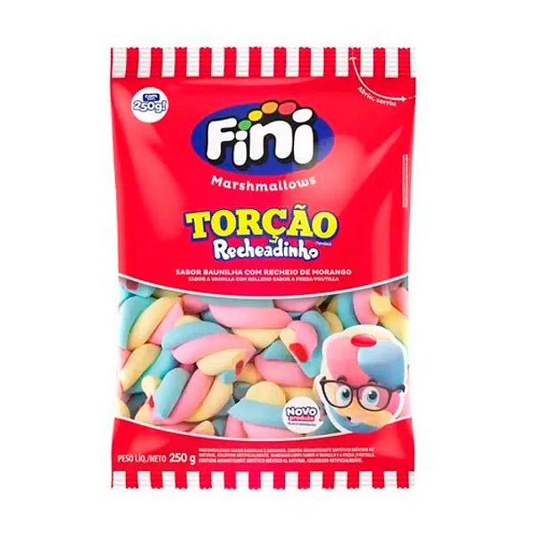 Marshmallow Torção Colorido Recheadinho - 250g - 1 unidade - Fini - Rizzo