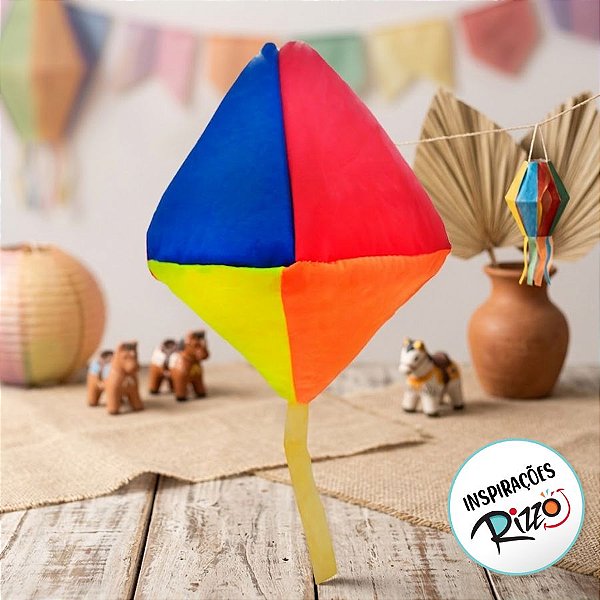 Balão de Festa Junina em Nylon Pequeno 12x12x21cm - Sortidos - 1 unidade - Rizzo