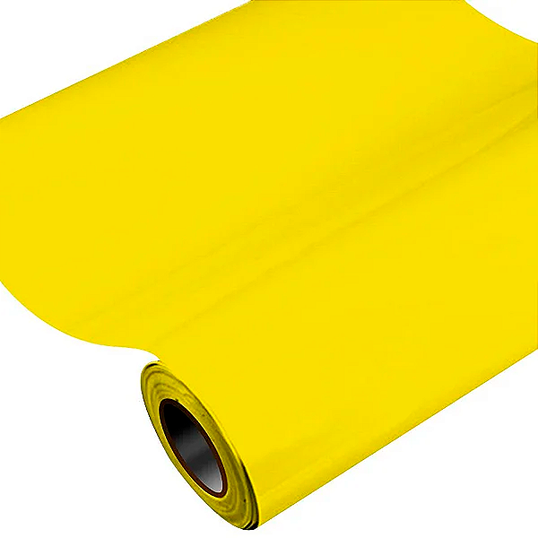 Vinil Adesivo 1m x 30cm - Amarelo Real - 01 Unidade - Rizzo Embalagens