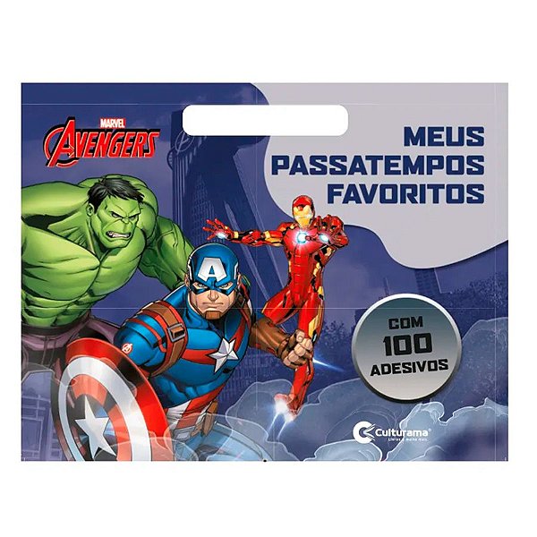 Livro Passatempos com 100 Adesivos - Marvel Avengers - 1 unidade - Culturama - Rizzo