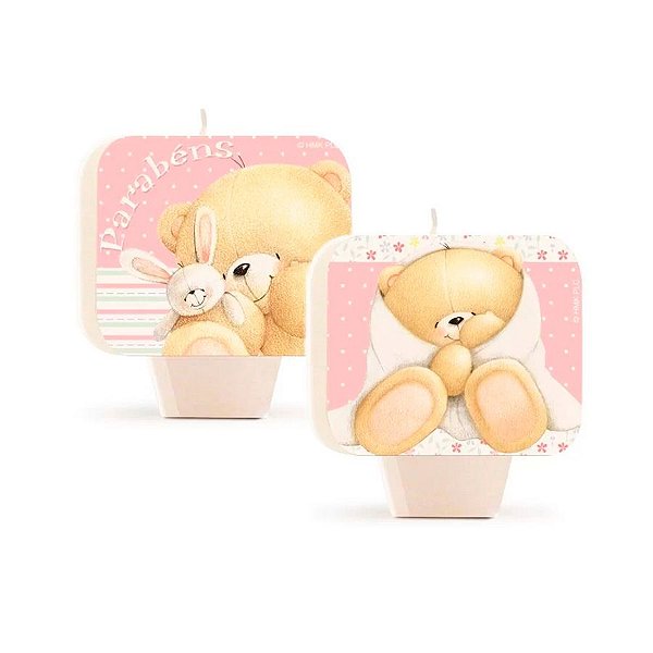 Vela Plana Dupla Face Rosa - Forever Friends - 1 unidade - Cromus - Rizzo