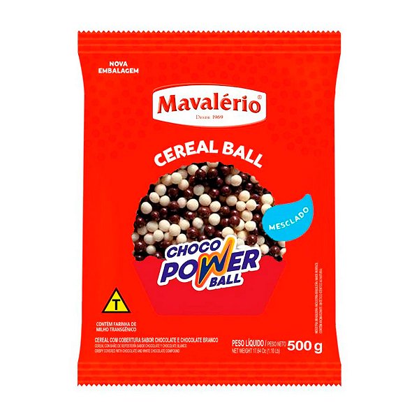 Choco Power Ball Chocolate ao Leite e Branco 500 g Mavalério Rizzo Confeitaria