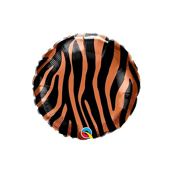 Balão de Festa Microfoil 18" - Listras de Tigre - 01 Unidade - Qualatex