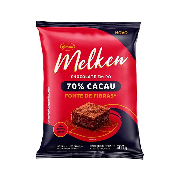 Chocolate em Pó Melken 70% Cacau - 500g - 1 unidade - Harald - Rizzo