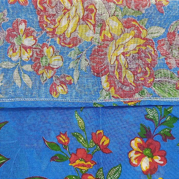 Toalha de Mesa Chita Flor Azul -  70x70cm - 1 unidade - Rizzo