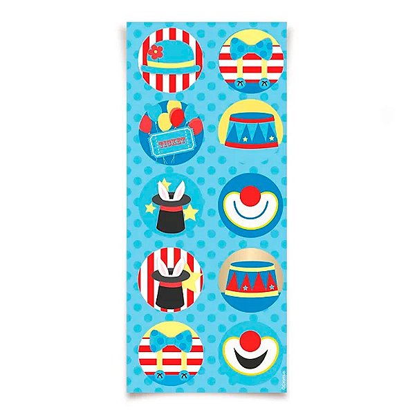 Adesivo Circo - Festa Circo -  unidades - Cromus - Rizzo