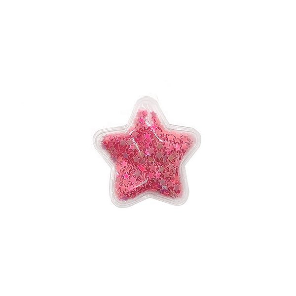 Aplique Estrela Rosa Claro com Glitter - 2 unidades - Rizzo