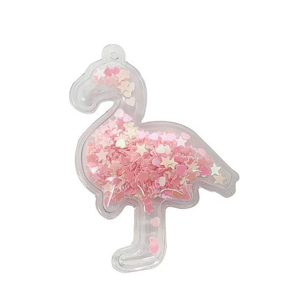Aplique flamingo com Glitter - 2 unidades - Rizzo