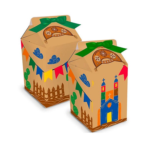 Caixa Milk Festa Junina - Sertão - 8 unidades - Festcolor - Rizzo