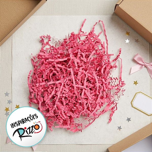 Palha Decorativa de Papel Rosa Princesa - 100g - 1 unidade - Rizzo