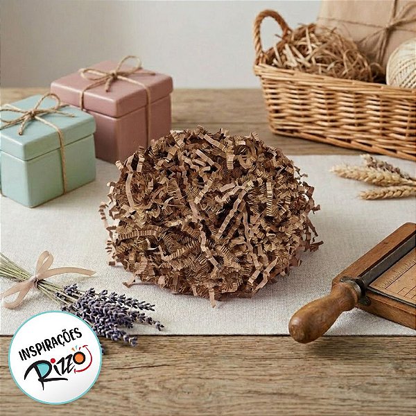 Palha Decorativa de Papel Kraft - 100g - 1 unidade - Rizzo