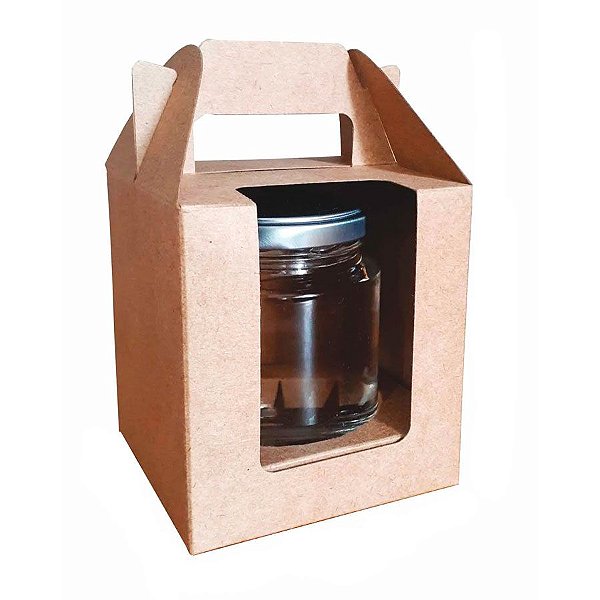 Caixa Maleta Com Berço Para 1 Pote de 240 ml - Kraft - 10 unidades - Rizzo