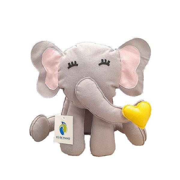Elefante com Coração Bichinhos Baby em Feltro - 01 unidade - Pé de Pano - Rizzo Embalagens