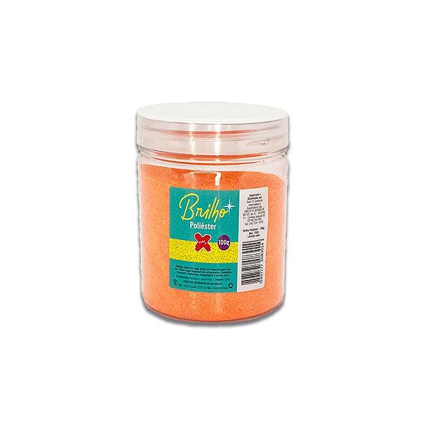 Glitter para Balões Brilho Poliéster 100 g - Ref. 7083 - Laranja Neon - 1 unidade - Rizzo