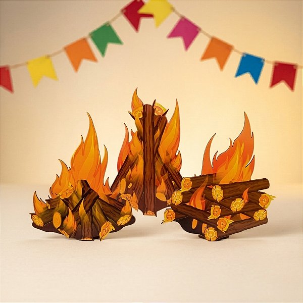 Painel Decorativo de Festa Junina - Fogueira - 6 Unidades - Festa Maluca - Rizzo