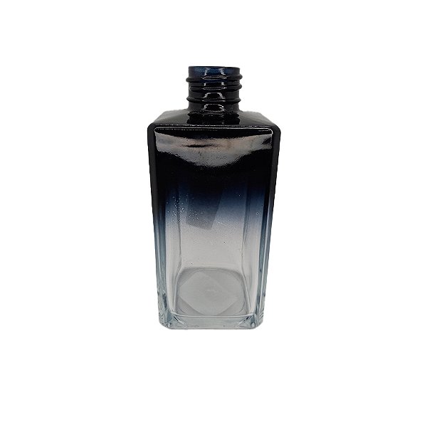 Frasco para Perfumaria de Vidro Quadrado - Londres Preto/Azul - 250ml - 1 unidade - Rizzo