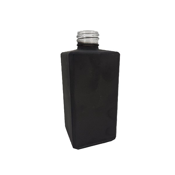 Frasco para Perfumaria de Vidro Quadrado - Square Preto Fosco - 250ml - 1 unidade - Rizzo