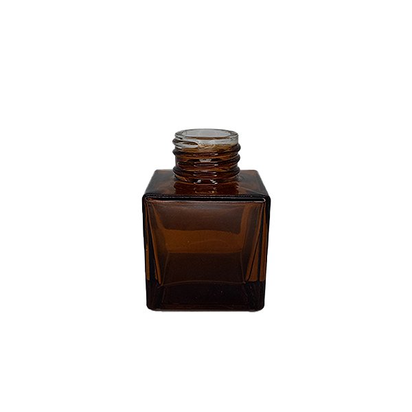 Frasco para Perfumaria de Vidro Quadrado - Liverpool Âmbar - 50ml - 1 unidade - Rizzo