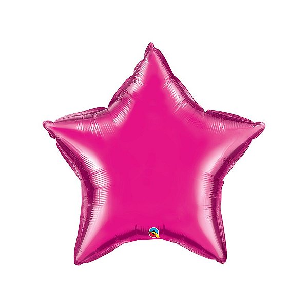 Balão de Festa Microfoil 36" 91cm - Estrela Magenta Metalizado - 1 unidade - Qualatex - Rizzo