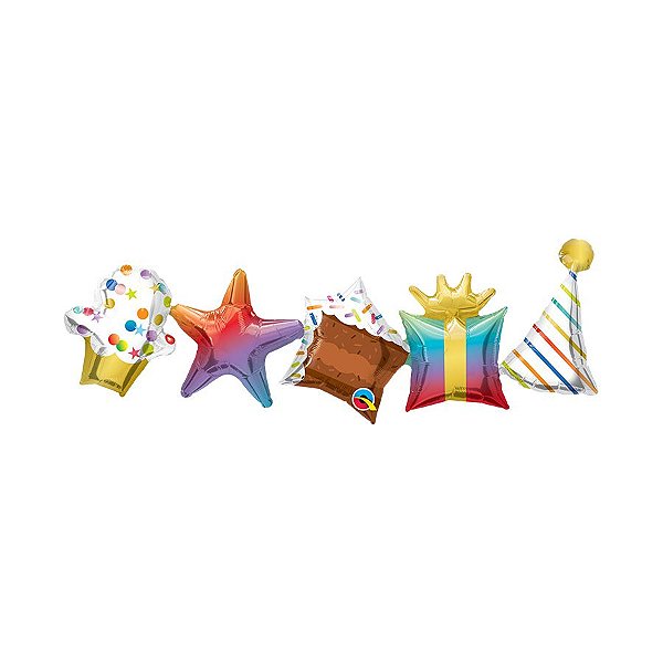 Balão de Festa Microfoil 41" 104cm - Guirlanda de Aniversário  - 1 unidade - Qualatex Outlet - Rizzo